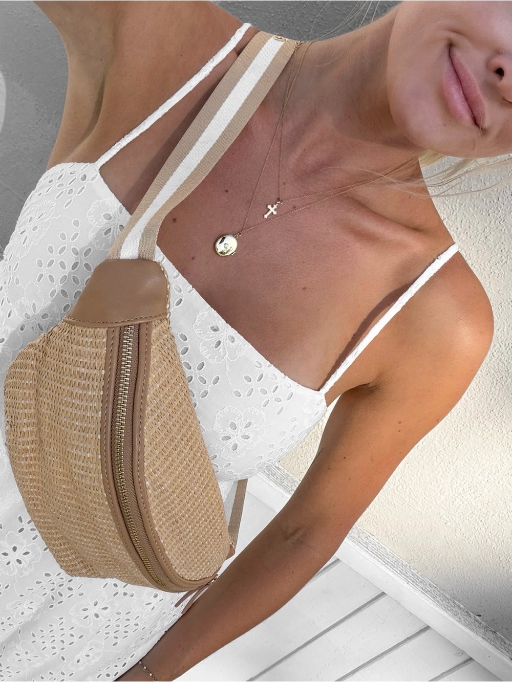 l*space Evie Fanny Pack woven crossbody bag